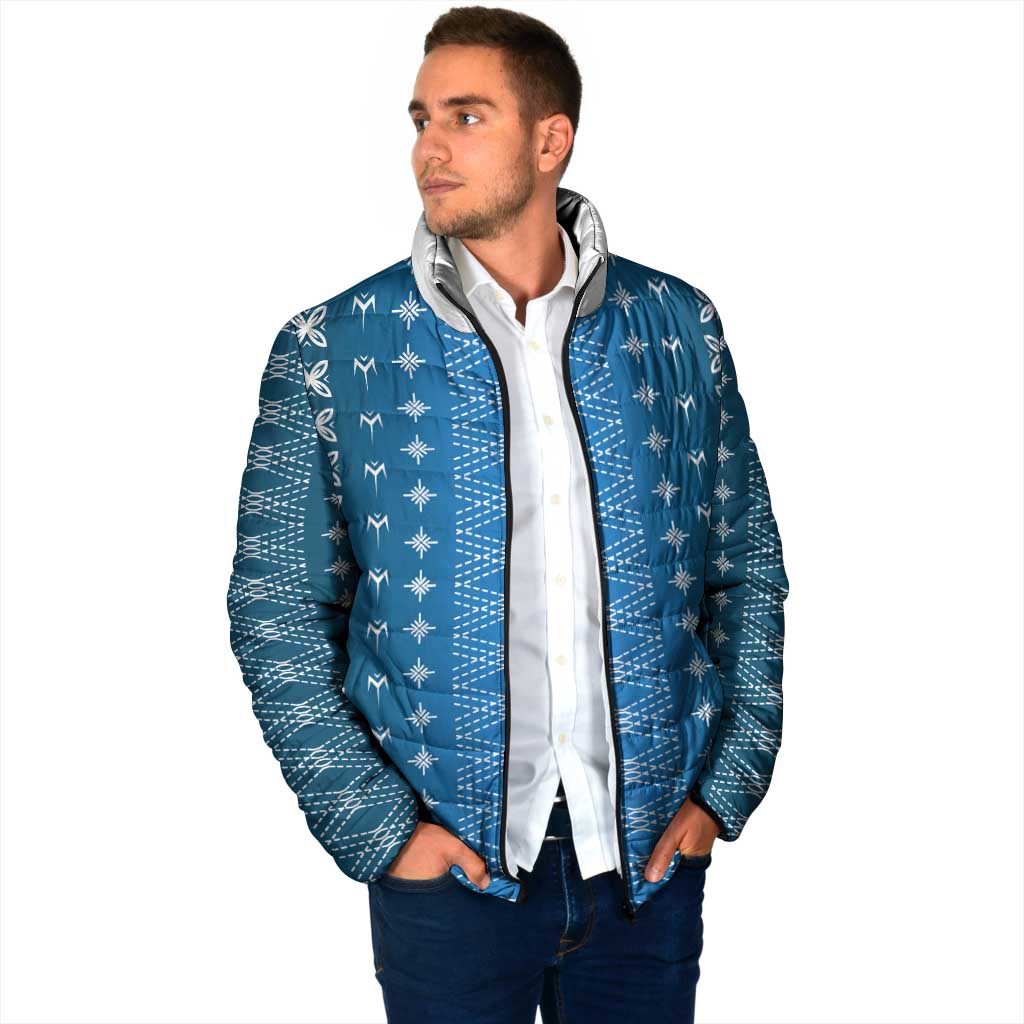 Blue Samoa Malu Tattoo Inspired Padded Jacket - Polynesian Pride