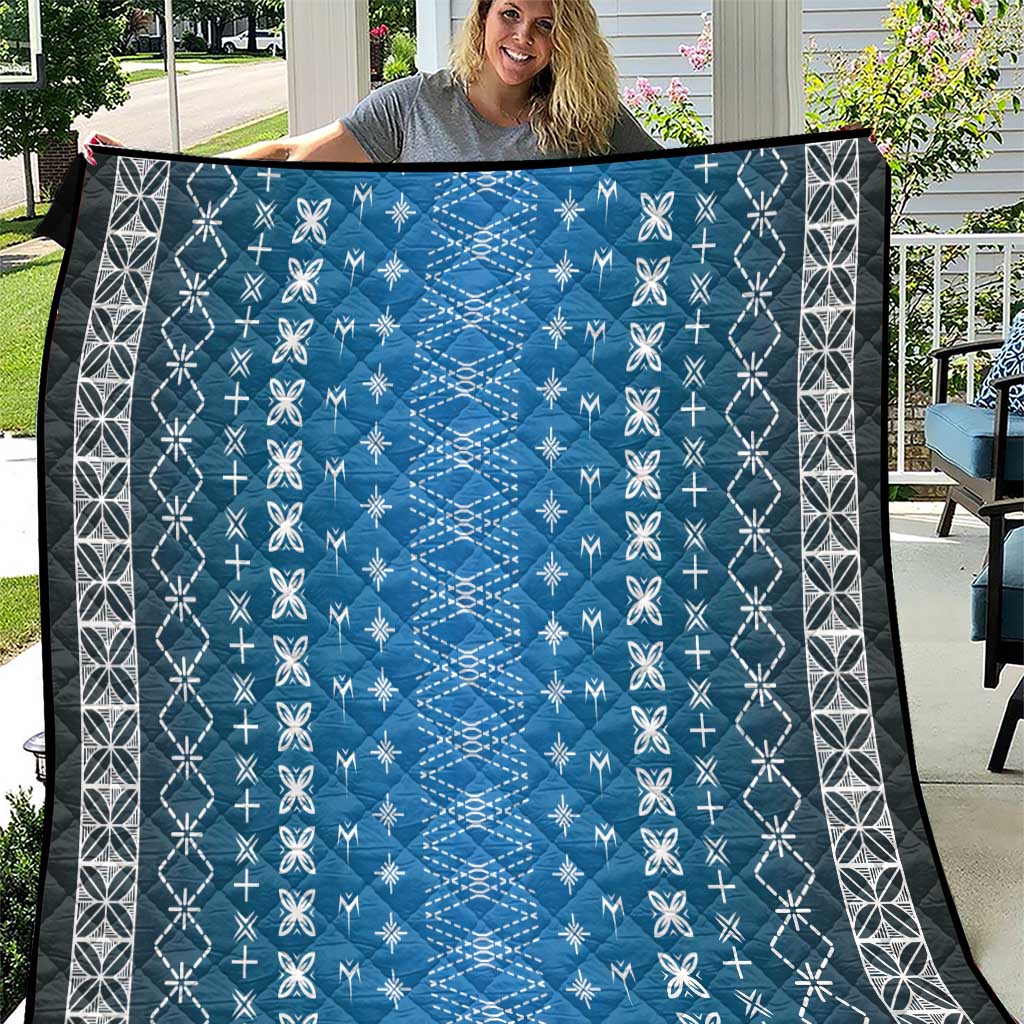 Blue Samoa Malu Tattoo Inspired Quilt - Polynesian Pride