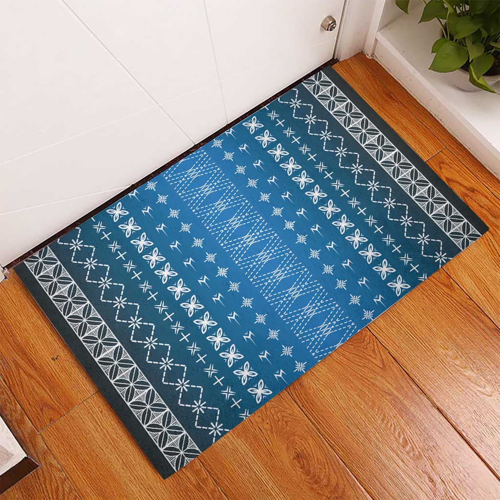 Blue Samoa Malu Tattoo Inspired Rubber Doormat - Polynesian Pride