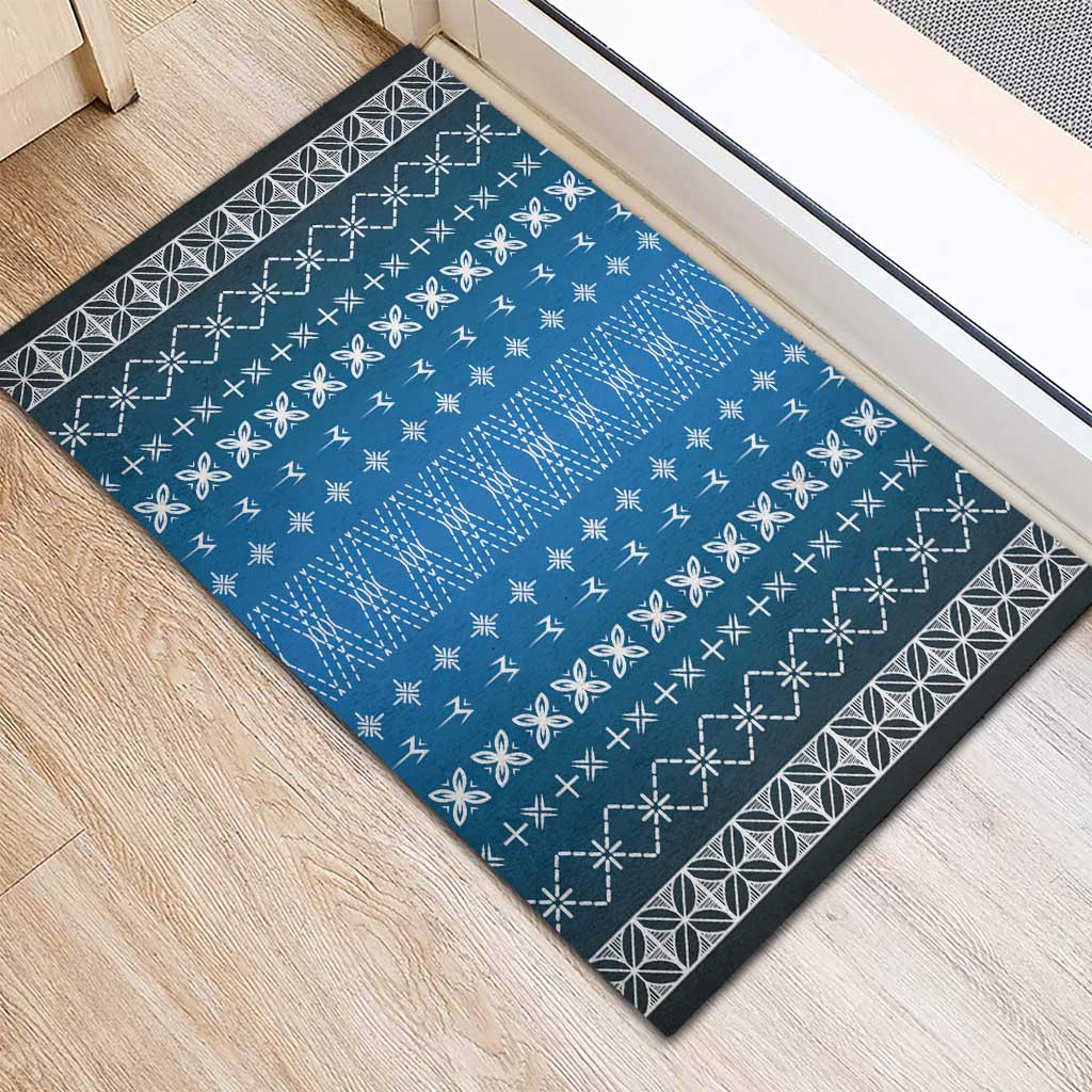 Blue Samoa Malu Tattoo Inspired Rubber Doormat - Polynesian Pride
