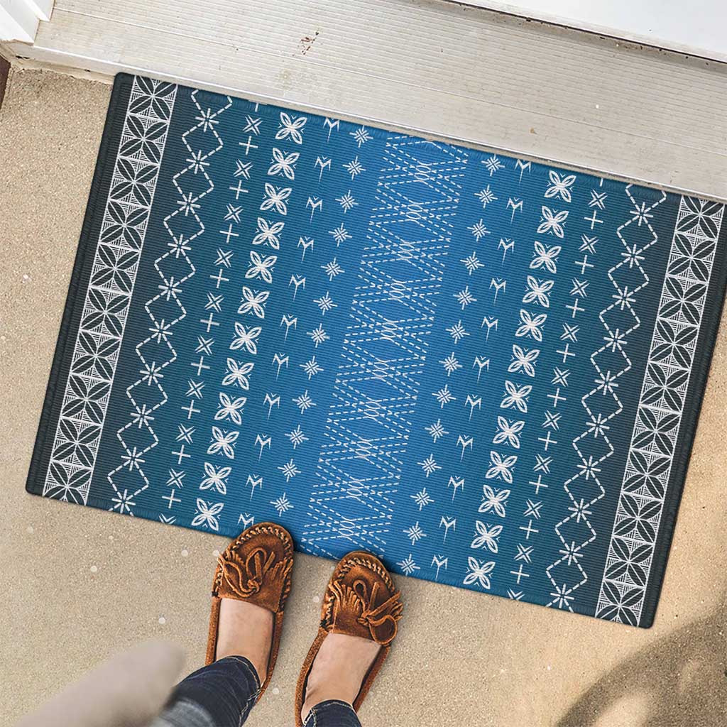Blue Samoa Malu Tattoo Inspired Rubber Doormat - Polynesian Pride