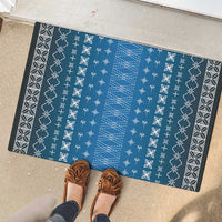 Blue Samoa Malu Tattoo Inspired Rubber Doormat - Polynesian Pride
