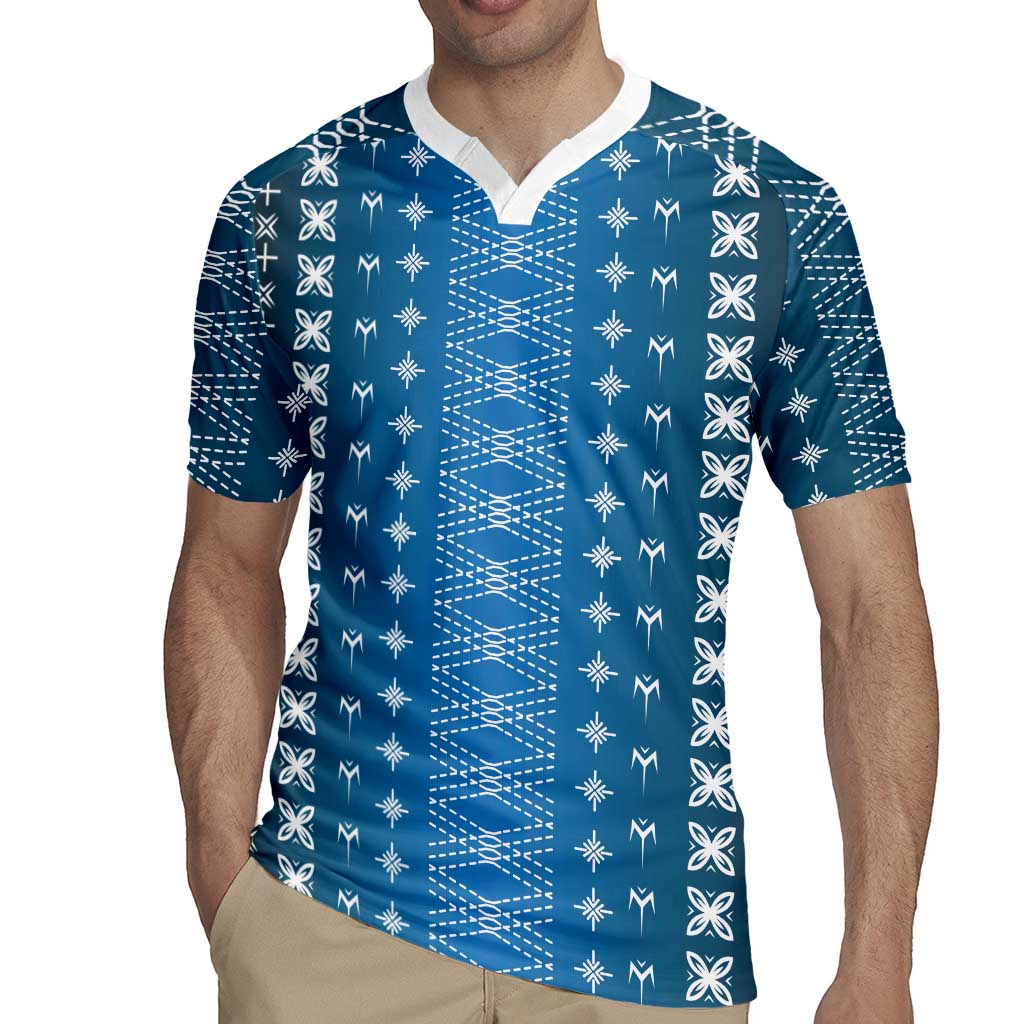 Blue Samoa Malu Tattoo Inspired Rugby Jersey - Polynesian Pride