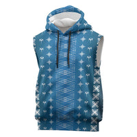 Blue Samoa Malu Tattoo Inspired Sleeveless Hoodie - Polynesian Pride