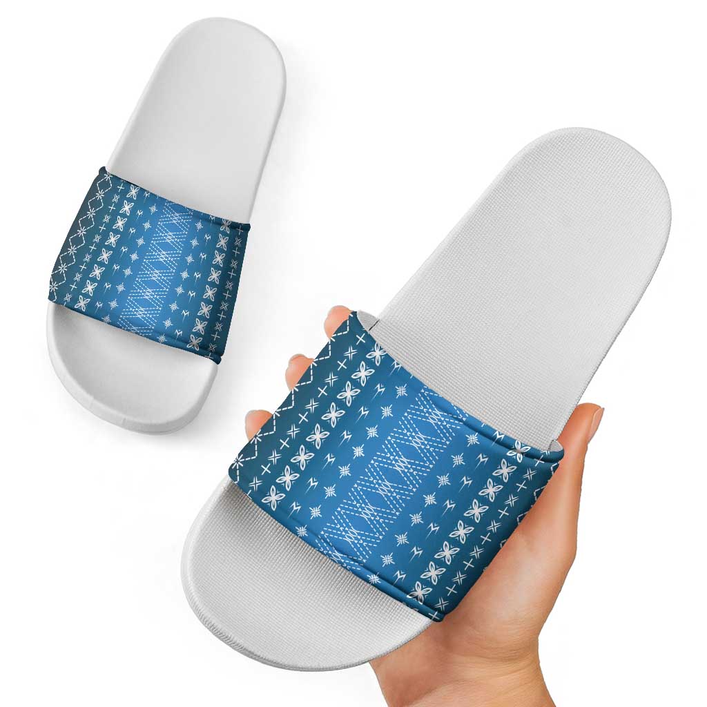 Blue Samoa Malu Tattoo Inspired Slide Sandals - Polynesian Pride