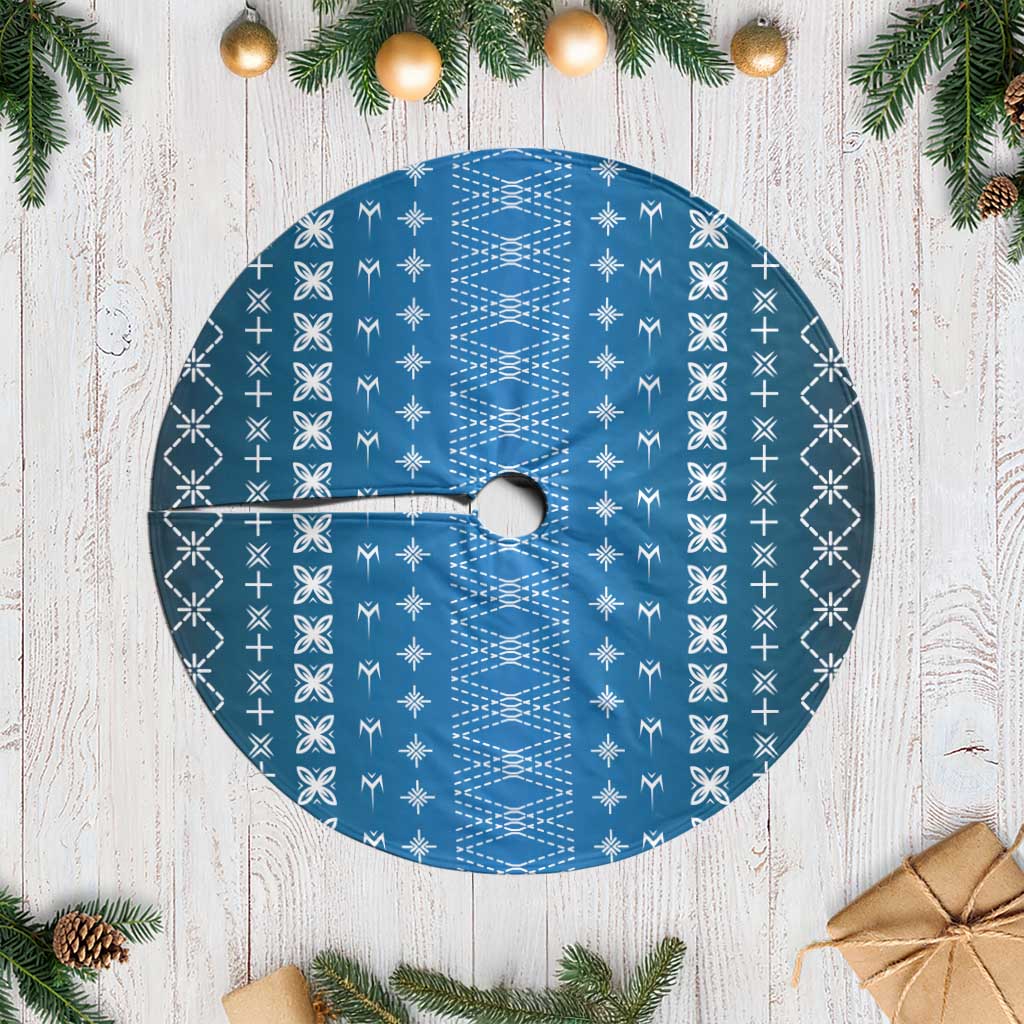Blue Samoa Malu Tattoo Inspired Tree Skirt - Polynesian Pride