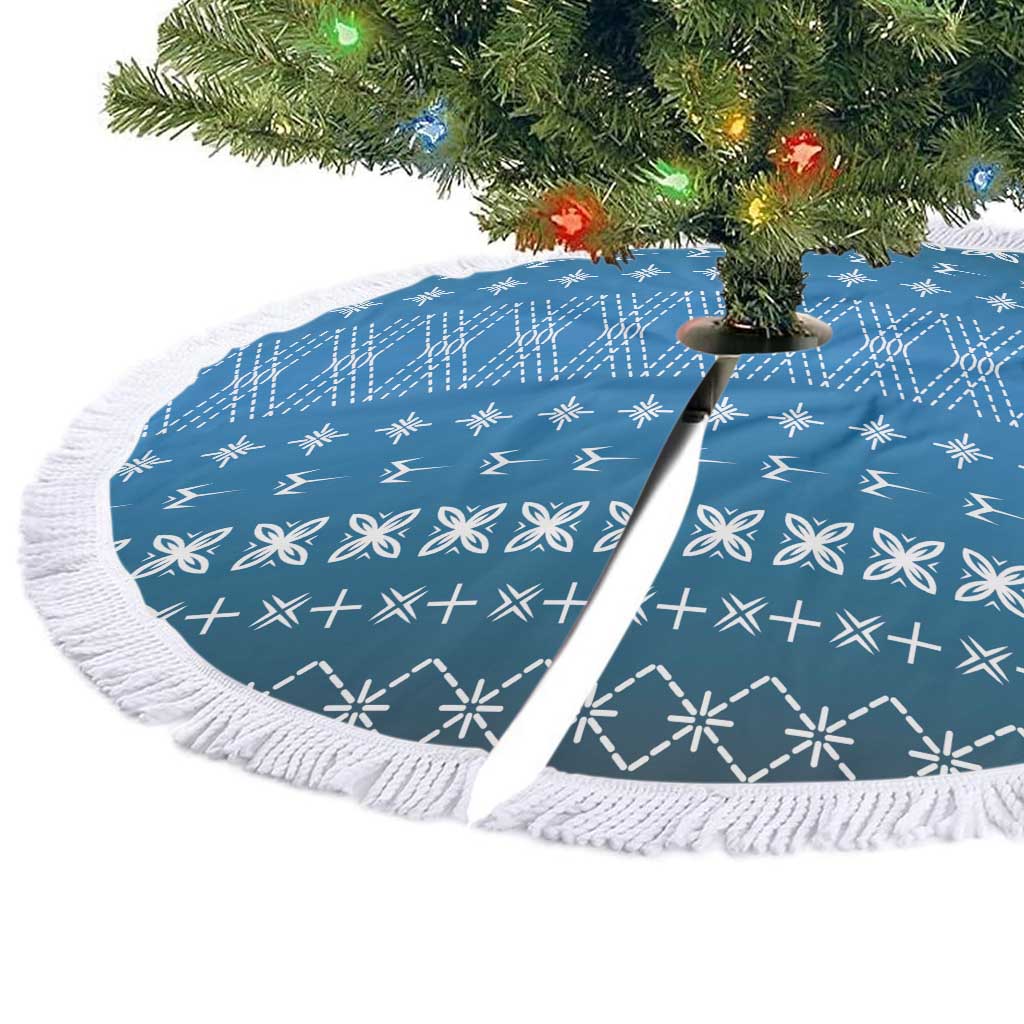 Blue Samoa Malu Tattoo Inspired Tree Skirt - Polynesian Pride