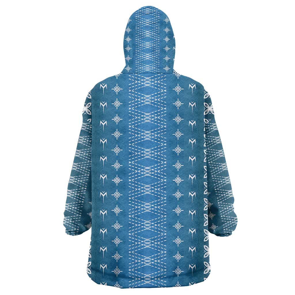 Blue Samoa Malu Tattoo Inspired Wearable Blanket Hoodie - Polynesian Pride