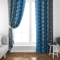 Blue Samoa Malu Tattoo Inspired Window Curtain - Polynesian Pride