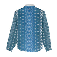 Blue Samoa Malu Tattoo Inspired Women Casual Shirt - Polynesian Pride