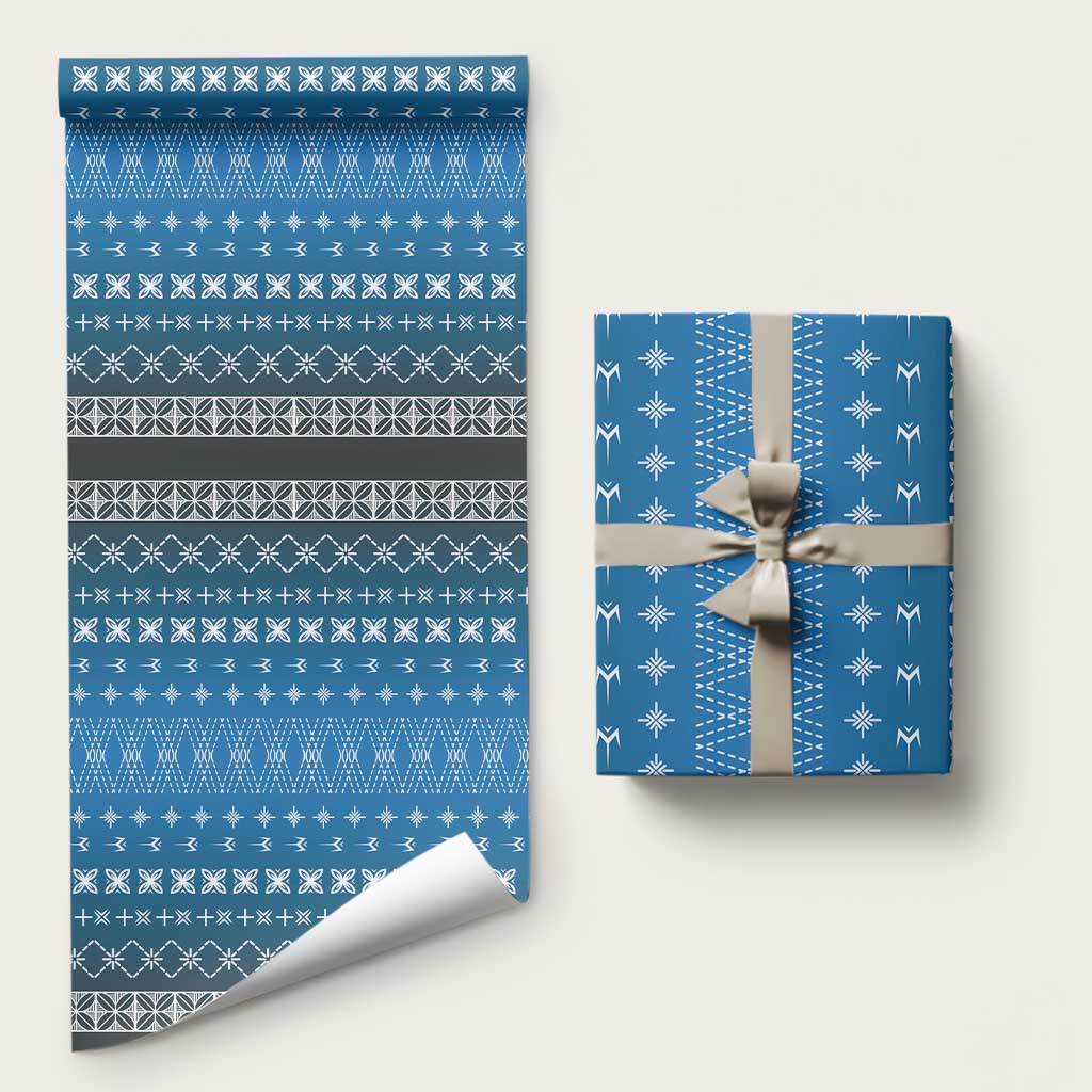 Blue Samoa Malu Tattoo Inspired Wrapping Paper