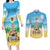 Hawaiian Ukulele Couples Matching Long Sleeve Bodycon Dress and Long Sleeve Button Shirt Sound Of Happiness