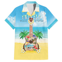 Hawaiian Ukulele Family Matching Off Shoulder Short Dress and Hawaiian Shirt Sound Of Happiness