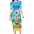 Hawaiian Ukulele Long Sleeve Bodycon Dress Sound Of Happiness