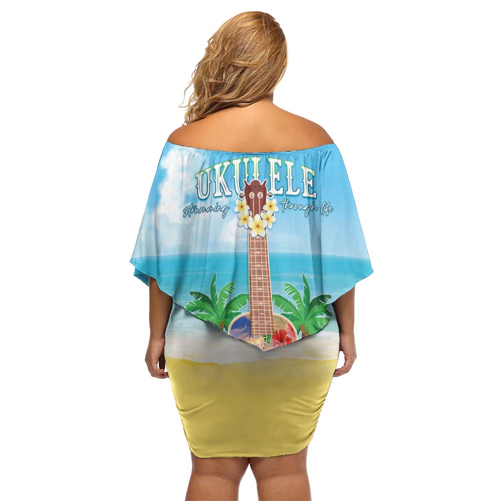 Hawaiian Ukulele Off Shoulder Short Dress Sound Of Happiness