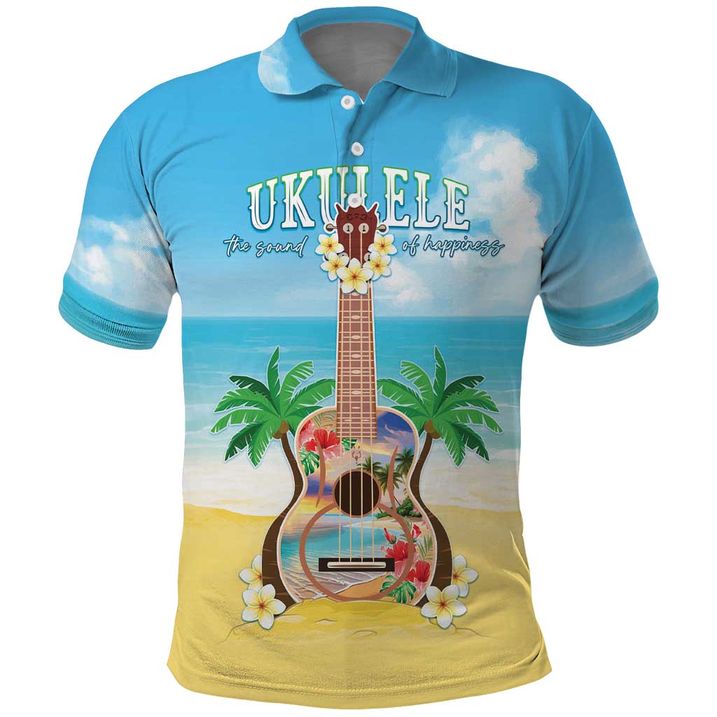 Hawaiian Ukulele Polo Shirt Sound Of Happiness