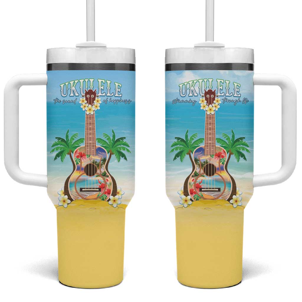 Hawaiian Ukulele Tumbler With Handle Sound Of Happiness