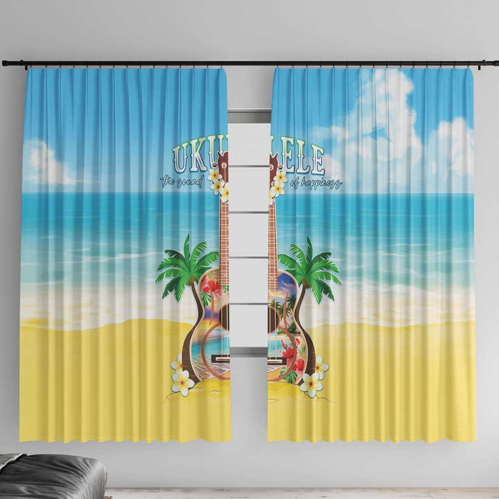 Hawaiian Ukulele Window Curtain Sound Of Happiness