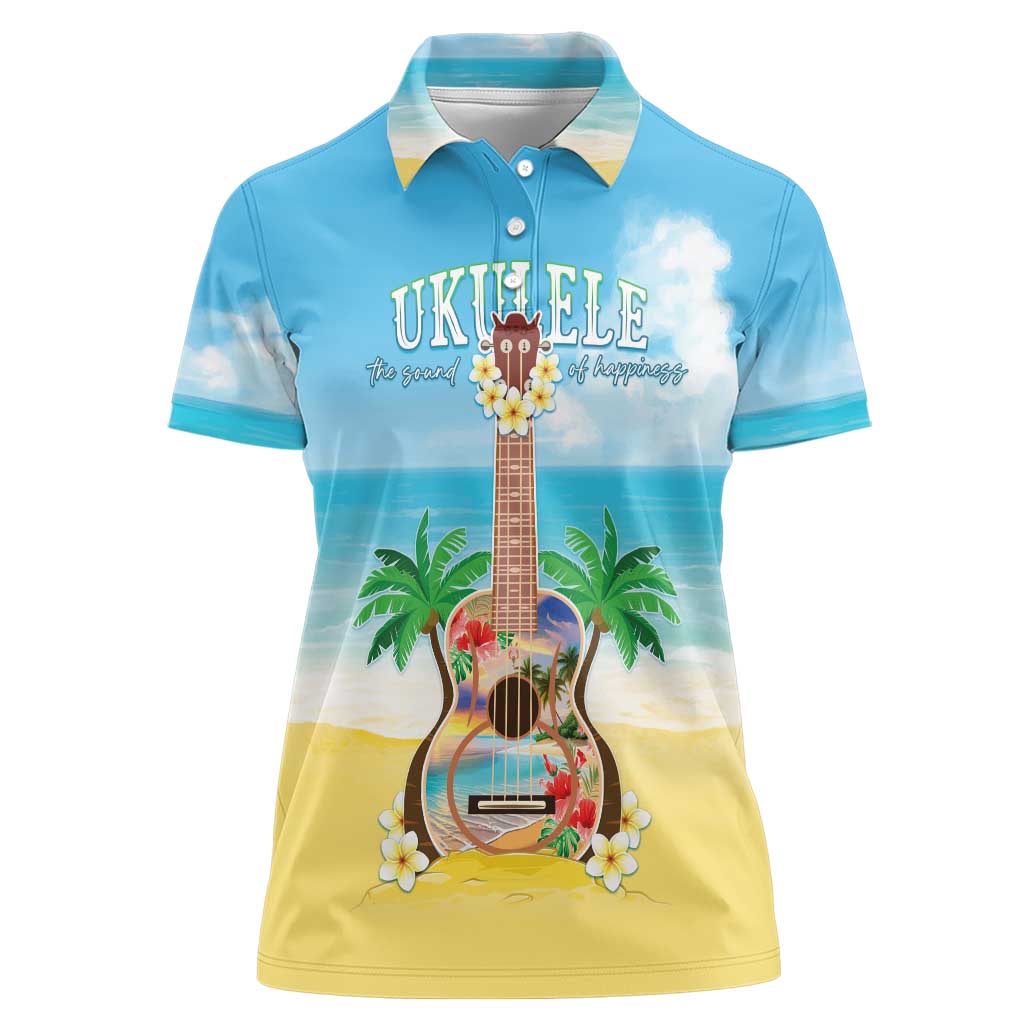 Hawaiian Ukulele Women Polo Shirt Sound Of Happiness