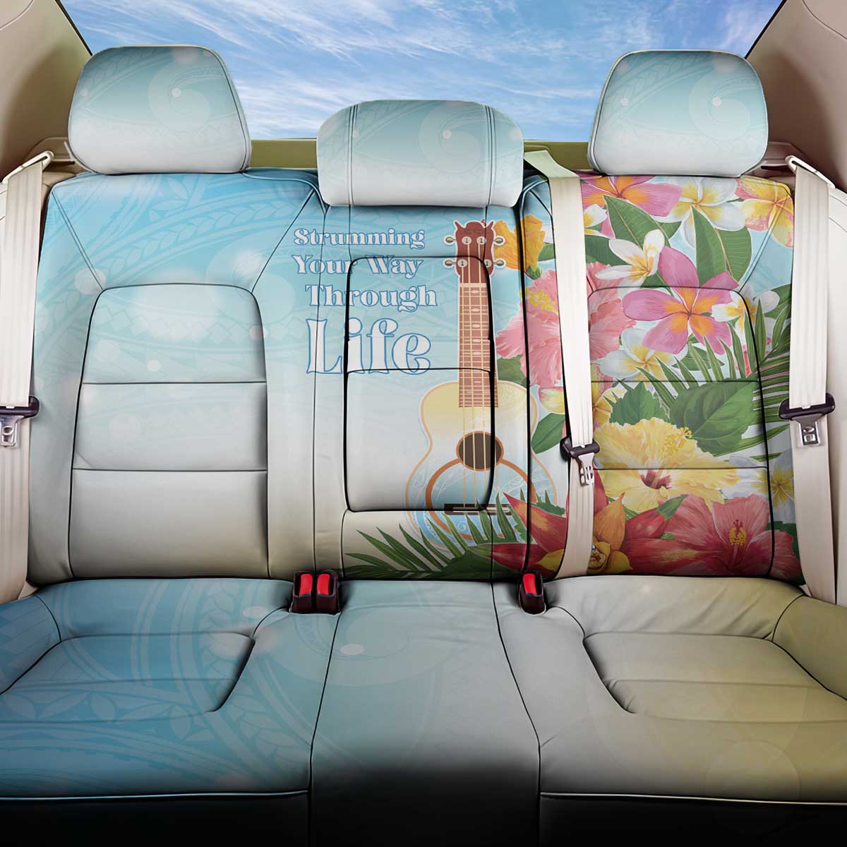 National Ukulele Day Back Car Seat Cover Tropical Vibe
