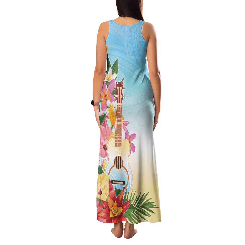 National Ukulele Day Family Matching Tank Maxi Dress and Hawaiian Shirt Tropical Vibe