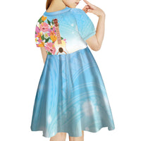 National Ukulele Day Kid Short Sleeve Dress Tropical Vibe LT05 - Polynesian Pride
