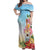 National Ukulele Day Off Shoulder Maxi Dress Tropical Vibe