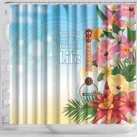 National Ukulele Day Shower Curtain Tropical Vibe