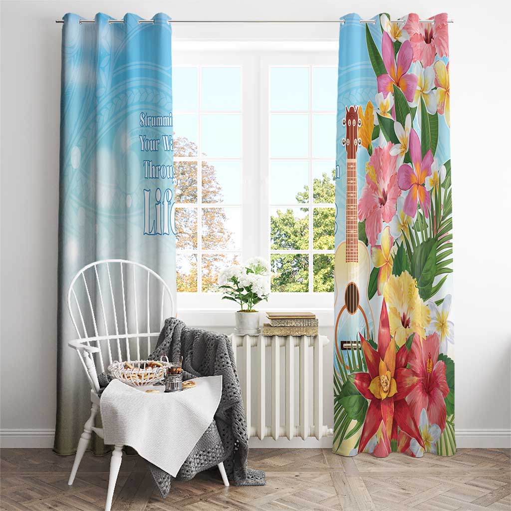 National Ukulele Day Window Curtain Tropical Vibe