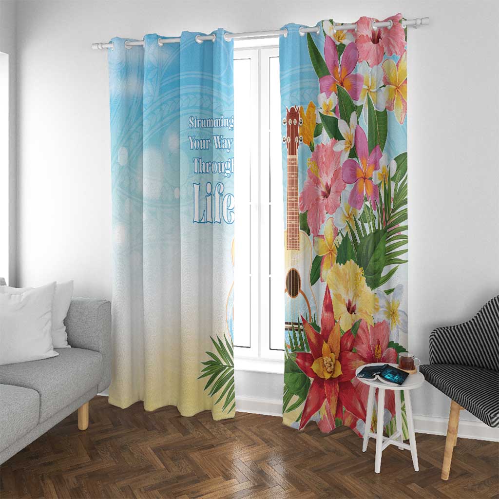 National Ukulele Day Window Curtain Tropical Vibe