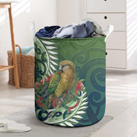New Zealand Kea Bird Laundry Basket With Maori Koru Fern - Polynesian Pride