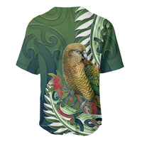 New Zealand Kea Bird Baseball Jersey With Maori Koru Fern - Polynesian Pride