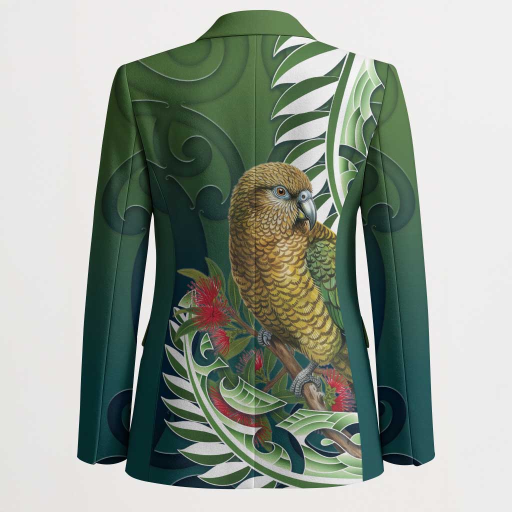 New Zealand Kea Bird Blazer With Maori Koru Fern - Polynesian Pride