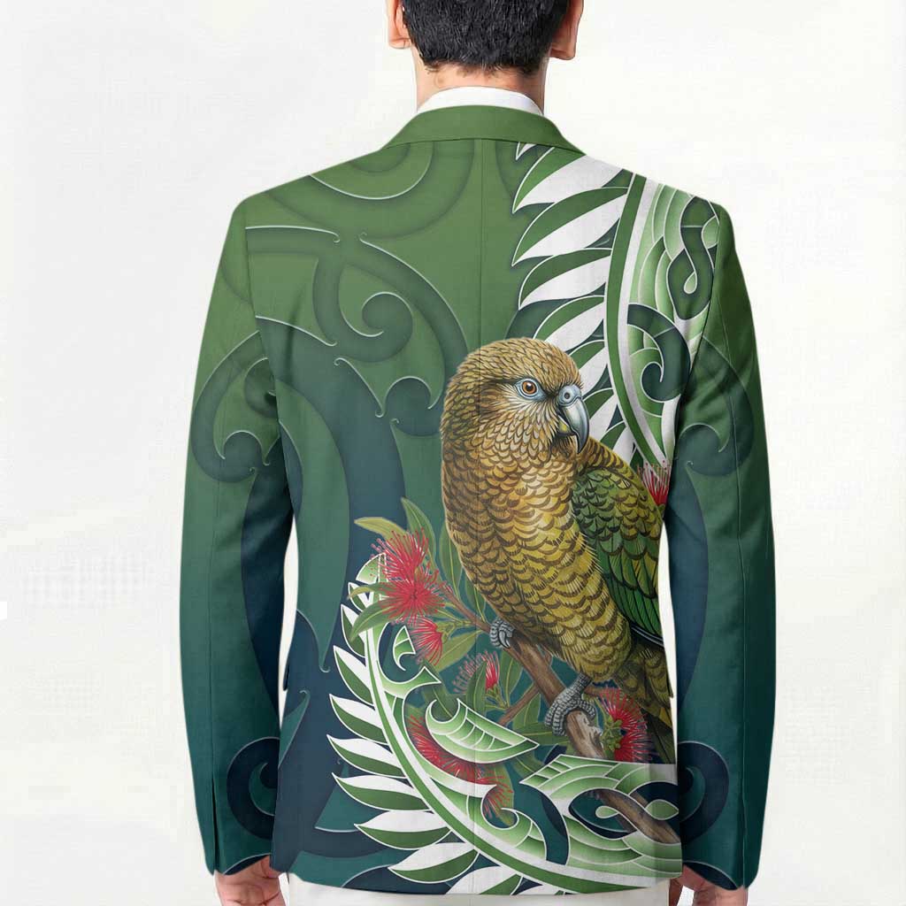 New Zealand Kea Bird Blazer With Maori Koru Fern - Polynesian Pride