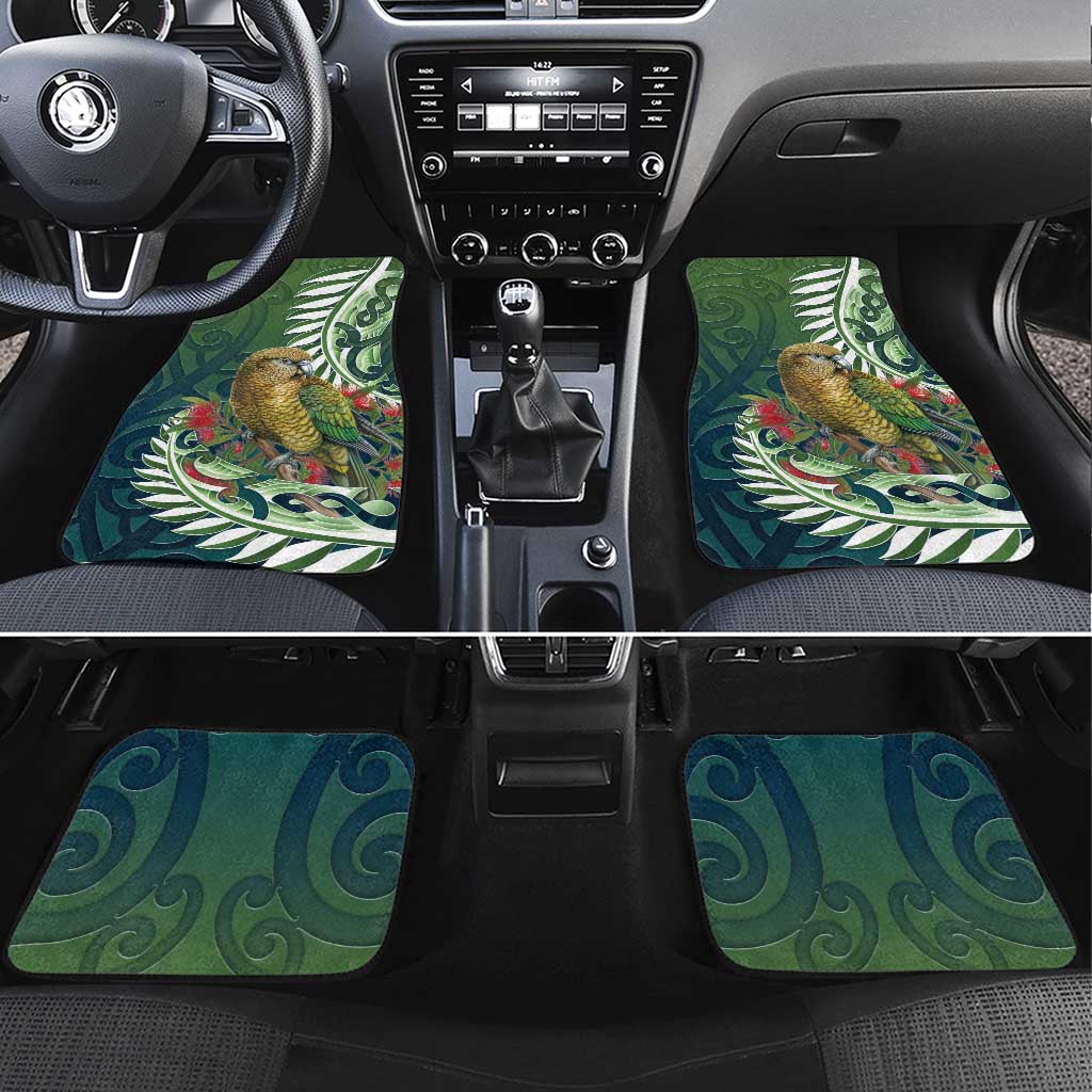 New Zealand Kea Bird Car Mats With Maori Koru Fern - Polynesian Pride