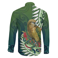 New Zealand Kea Bird Family Matching Summer Maxi Dress and Hawaiian Shirt With Maori Koru Fern LT05 - Polynesian Pride
