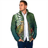 New Zealand Kea Bird Padded Jacket With Maori Koru Fern - Polynesian Pride