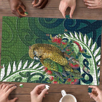 New Zealand Kea Bird Puzzle With Maori Koru Fern - Polynesian Pride