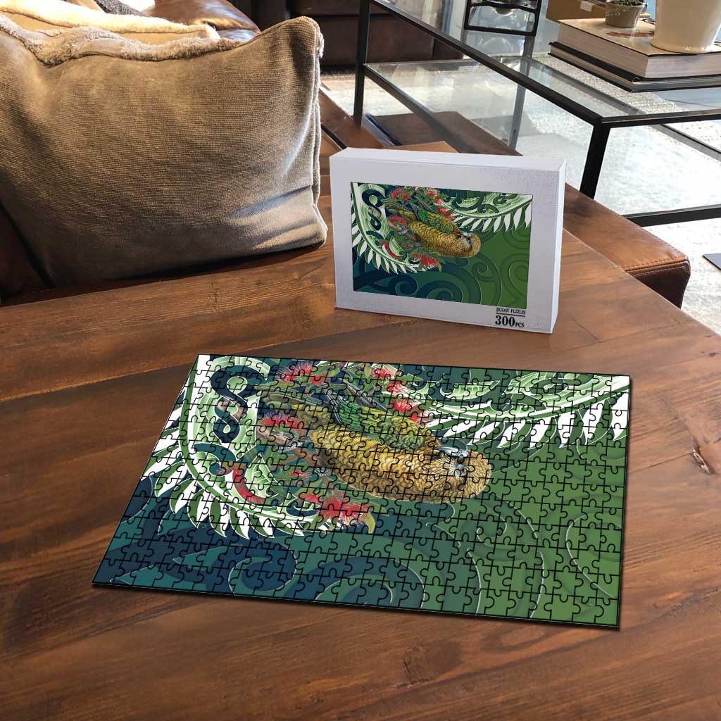 New Zealand Kea Bird Puzzle With Maori Koru Fern - Polynesian Pride