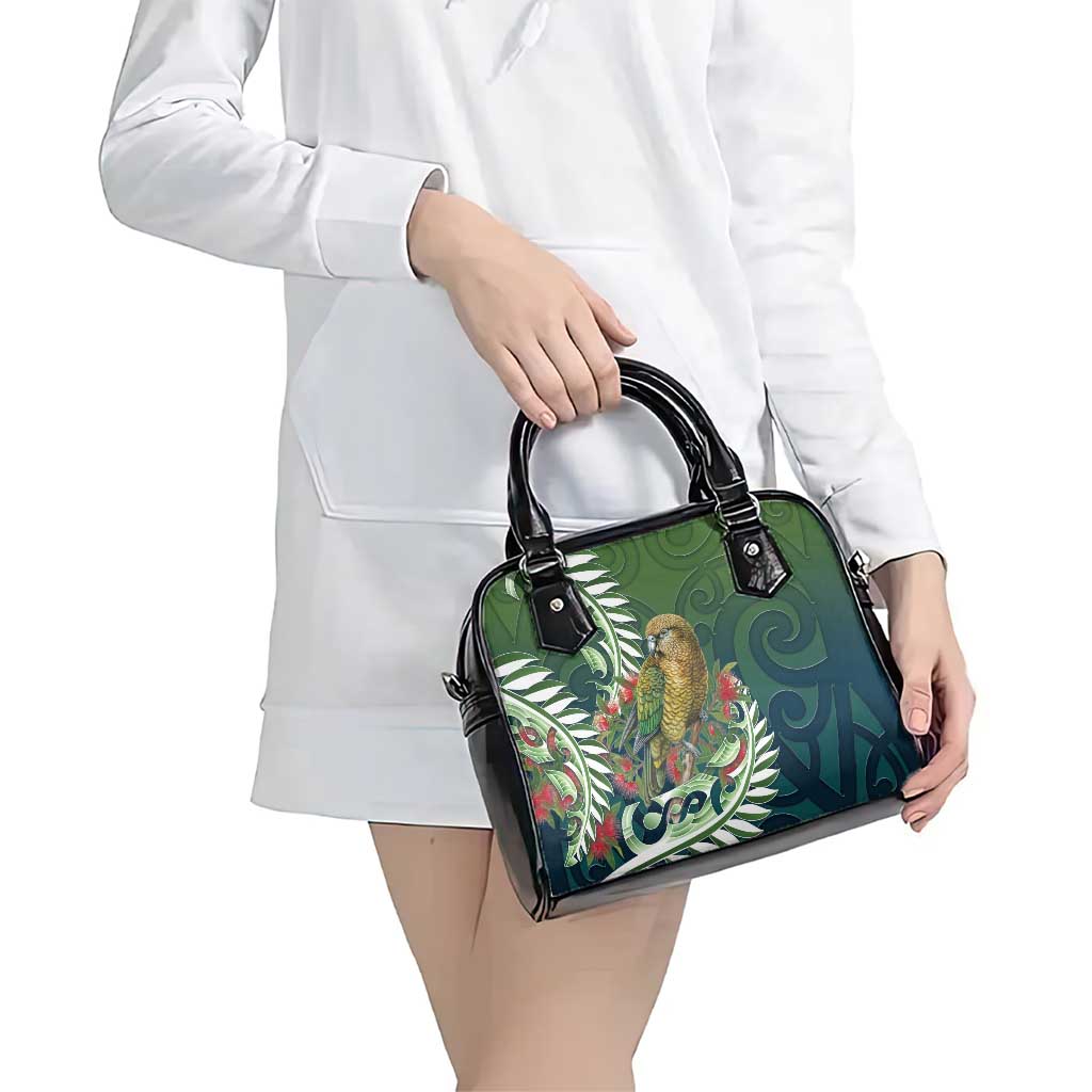 New Zealand Kea Bird Shoulder Handbag With Maori Koru Fern - Polynesian Pride