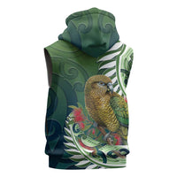 New Zealand Kea Bird Sleeveless Hoodie With Maori Koru Fern LT05 - Polynesian Pride