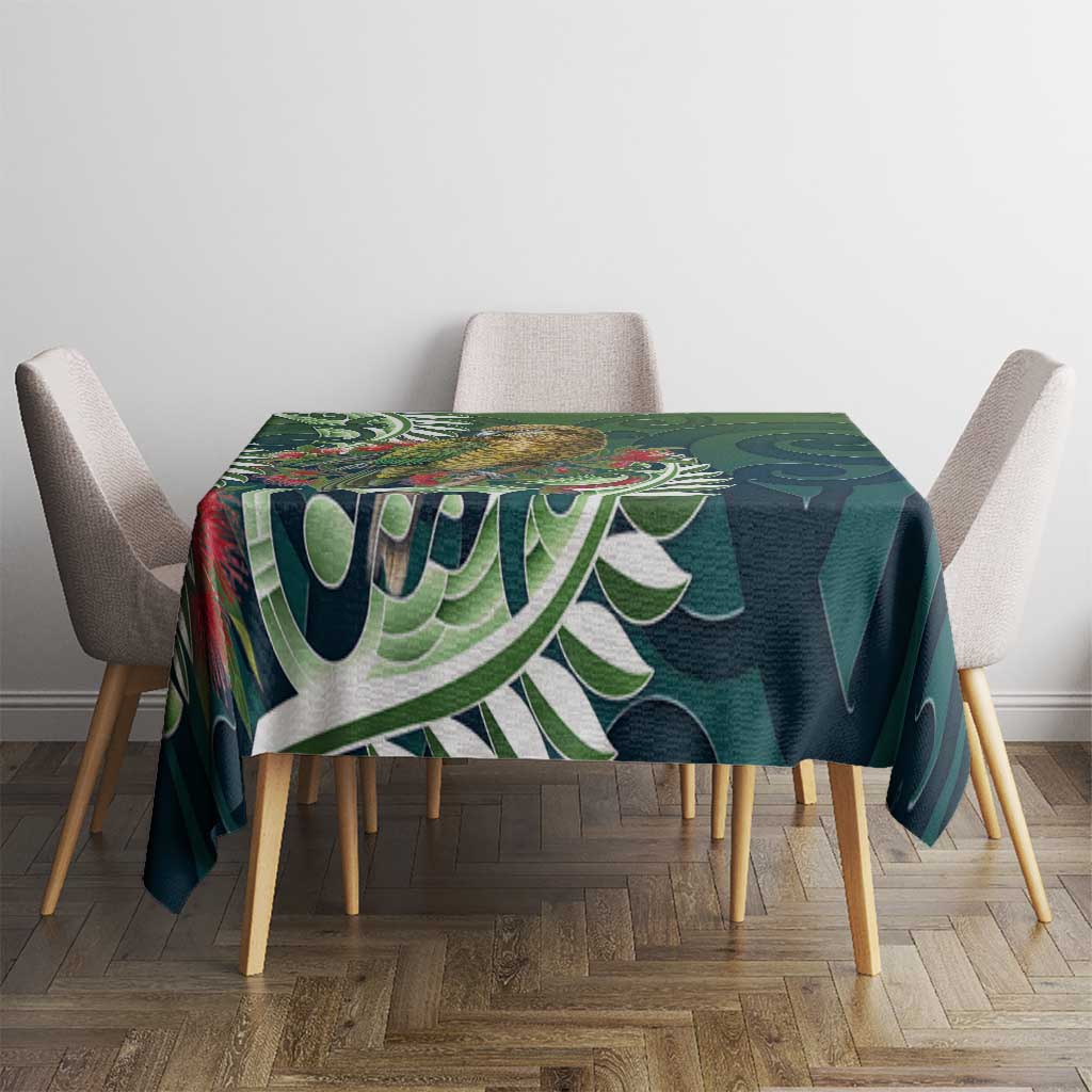 New Zealand Kea Bird Tablecloth With Maori Koru Fern - Polynesian Pride