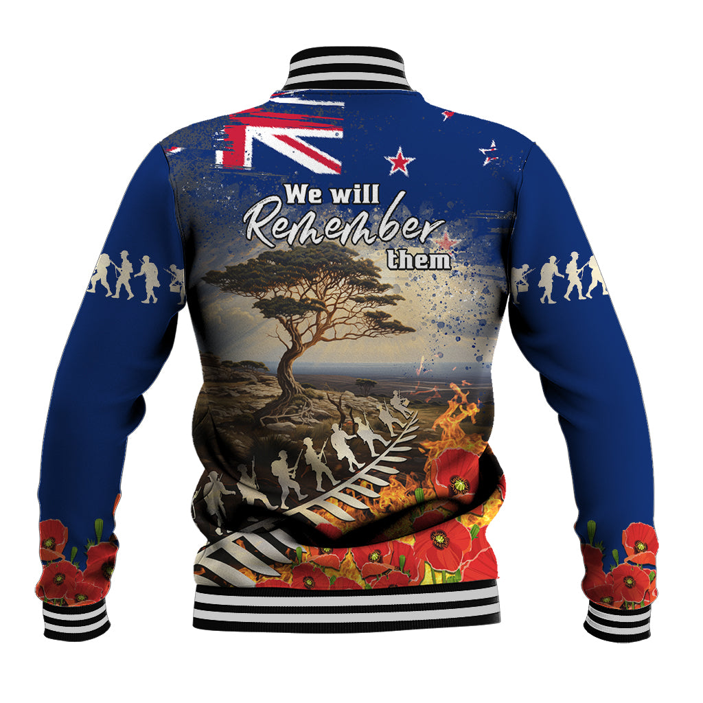 New Zealand ANZAC Day Baseball Jacket The Lonesome Pine With Soldier Fern LT05 - Polynesian Pride