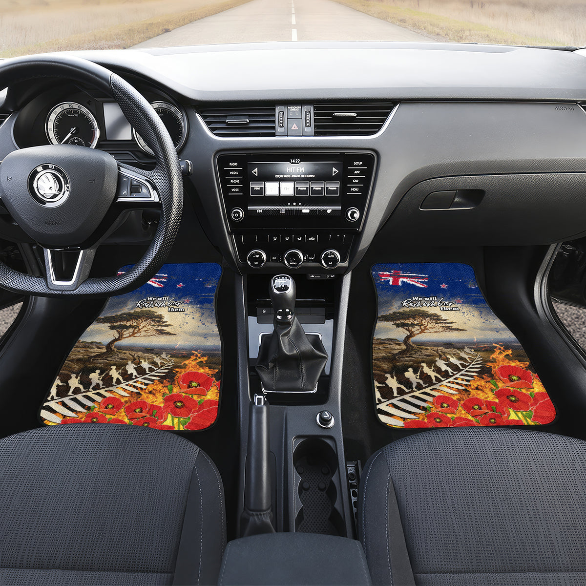 New Zealand ANZAC Day Car Mats The Lonesome Pine With Soldier Fern LT05 - Polynesian Pride