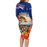 New Zealand ANZAC Day Family Matching Long Sleeve Bodycon Dress and Hawaiian Shirt The Lonesome Pine With Soldier Fern LT05 - Polynesian Pride
