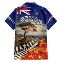 New Zealand ANZAC Day Family Matching Tank Maxi Dress and Hawaiian Shirt The Lonesome Pine With Soldier Fern LT05 - Polynesian Pride