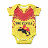 Papua New Guinea Rugby Custom Baby Onesie Kumuls Heritage LT05 Yellow - Polynesian Pride