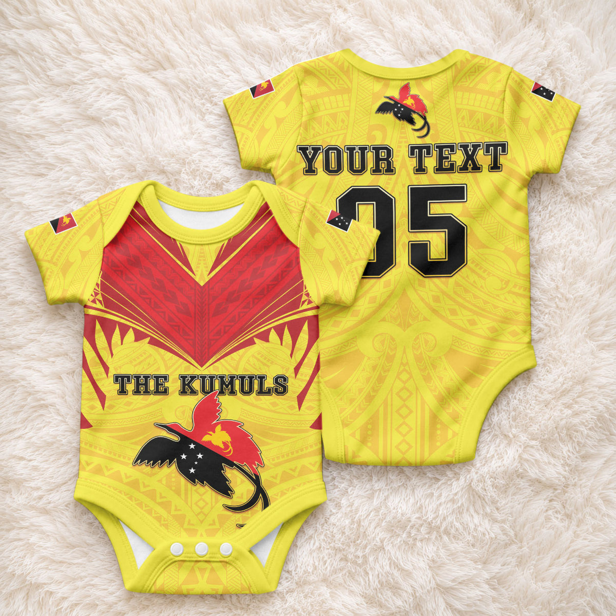 Papua New Guinea Rugby Custom Baby Onesie Kumuls Heritage LT05 - Polynesian Pride