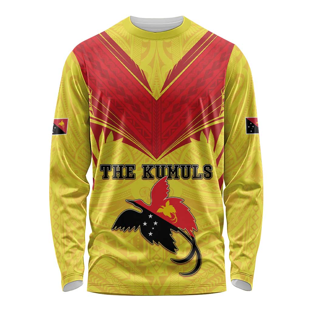 Papua New Guinea Rugby Custom Long Sleeve Shirt Kumuls Heritage
