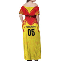 Papua New Guinea Rugby Custom Off Shoulder Maxi Dress Kumuls Heritage